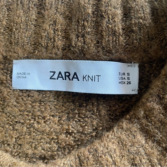 Vintage Aesthetic Cozy Brown Knit Zara Knit Oversized Sweater (Size Small - Picture 4 of 12